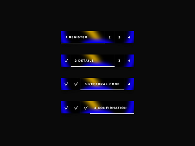 Rainbow Steps blur gradient gui guide minimal mobile step step by step stepper steps ui ux