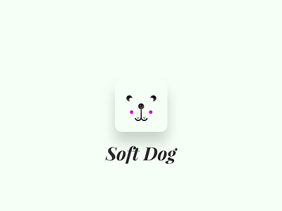 Soft Dog color dog green icon logo minimal soft
