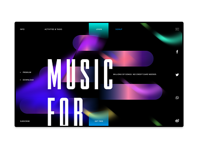 Music for everyone branding color dailyui design flat gradient illustration minimal ui web
