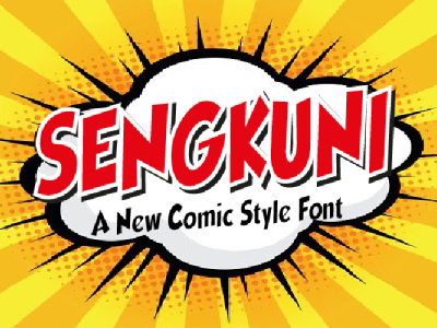 Sengkuni Font cartoon comic display font logotype typography