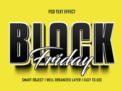3D Black Friday Editable Text Effect PSD 3d design editable graphic letter organized layer psd smart object text effect text effect psd typographic