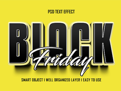 3D Black Friday Editable Text Effect PSD