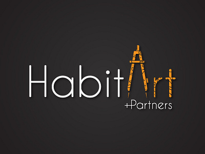 HabitArt +Partners Logo architecture art black branding corporate branding creative drawing logo logo design minimalistic orange type