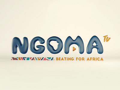 NGOMA TV 3D Render 3d branding creative design graphic logo minimalistic music