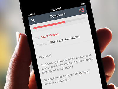 Simple Compose & Send app email flat ios iphone list mail minimal