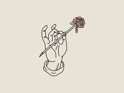 Nailed It design flower hand illustration karana mudra rose