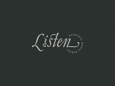 Listen Acoustic Music Series brand design identity logo mark music typography