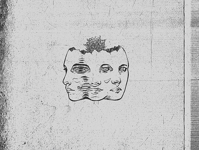 Split design face illustration mental health