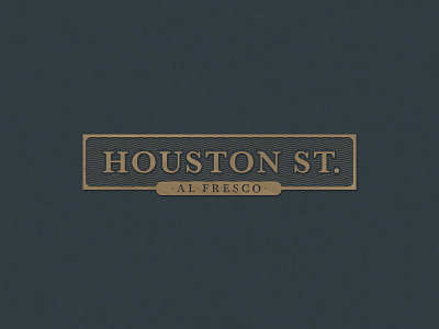 Houston Al Fresco badge branding food lockup logo