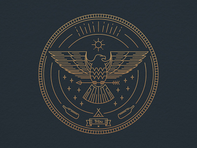 Eagle Coaster arrow badge eagle illustration tribal