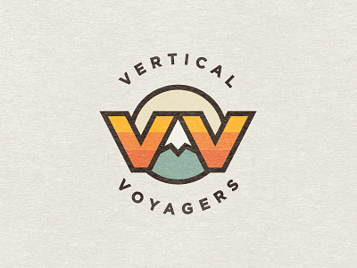 Vertical Voyagers badge climb emblem logo mark mountain retro vintage