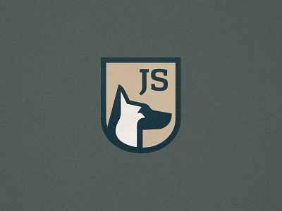 Joel Santiago crest dog emblem logo mark pet trainer