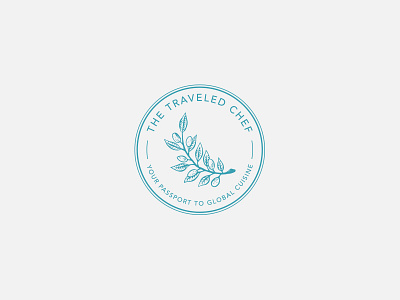 The Traveled Chef chef cuisine emblem food identity logo