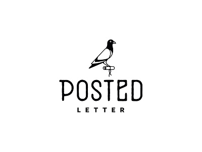 Posted Letter Logo bird brand identity logo pigeon typography