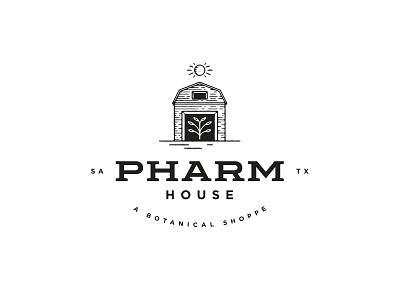 Pharm House Logo brand emblem icon identity logo mark pharmacy typography