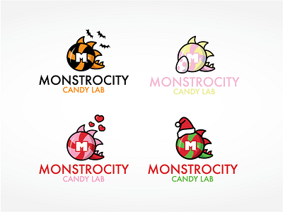 Monstrocity Holiday Logos brand christmas easter halloween holidays identity logo monster monstrocity themes valentines