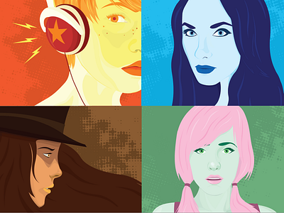 Faces color colors faces illustration scheme women