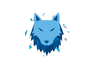 Wolf blues cold colors geometric shapes wolf