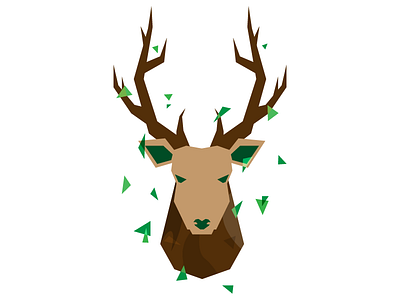 Stag angles browns deer earth forest geometric greens shapes stag triangles