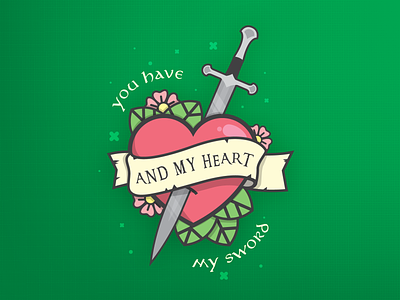 You Have My Heart fantasy art graphic lord of the rings lotr sword valentines
