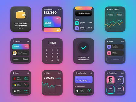 Apple watch dark theme by Roman for Fireart Studio on Dribbble