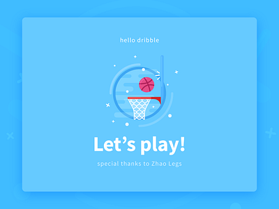 Let's play! ball basketball clean dribble flat illustration interface new rounded shadow ui welcome