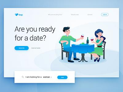 Dating auction landing page concept