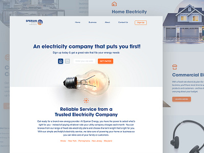 Landing page concept for electricity company