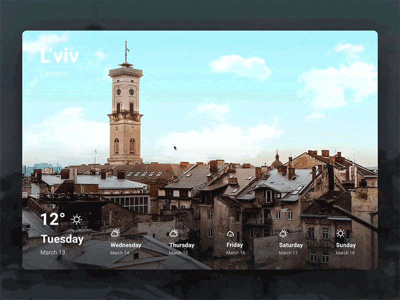 Weather in Lviv animation app architecture gif lviv rain sun ui ukraine ux weather web