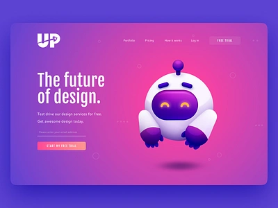 UP studio bot bot color design digital drone fly gradient illustration landing landing page logo robot robotic robotics studio typogaphy typography ui ux web