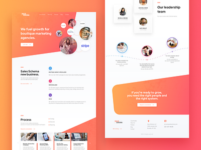 Agency homepage button color design flat gradient icon interaction landing landing page light logo minimal page type typography ui vector web website white