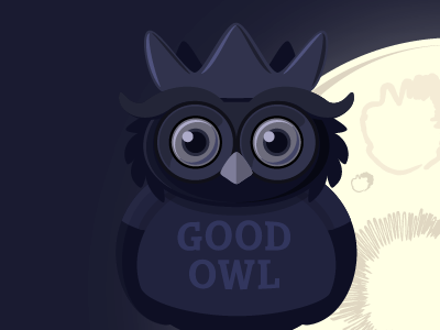 Good Owl - in the making moon owl vector