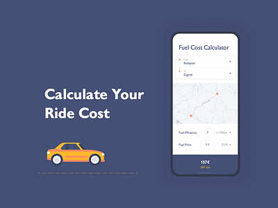 Fuel Calculator Daily UI #004 calculation car daily ui daily ui 004 daily ui challenge dailyui dailyui004 drive driver app driving fuel fuel calculator gasoline grey map ride road ui