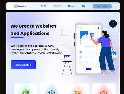 Infyways website design illustration logo ui