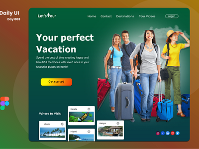 Landing page 3d animation design ui ux vector