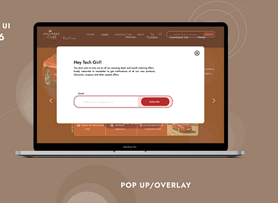 Pop up/ overlay branding dailyui design ui ux