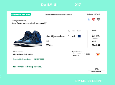 Email receipt branding dailyui design ui ux