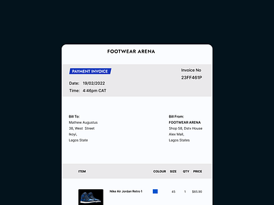 Invoice. animation dailyui design graphic design