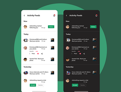 Activity feeds. app dailyui design ui ux