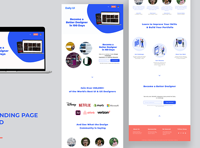 Daily Ui landing page redesign. dailyui design
