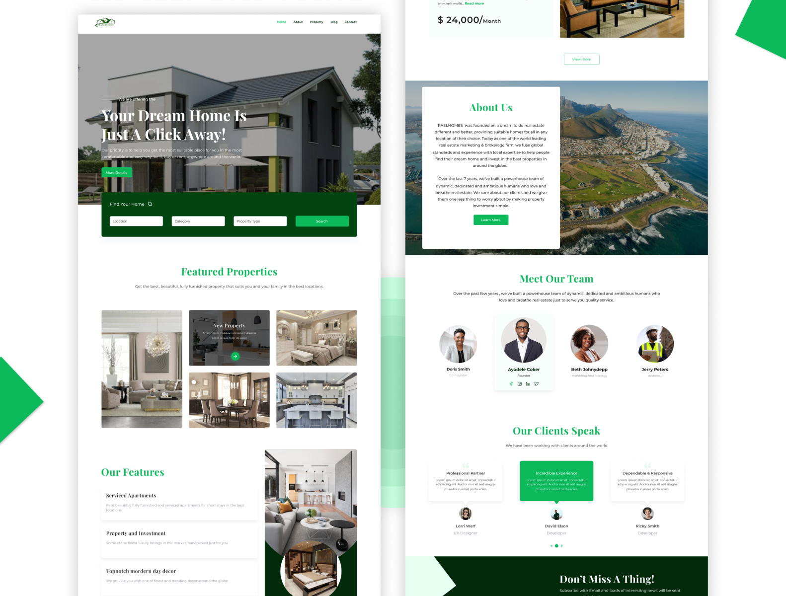 Real Estate landing page by Solagbade Omolola O. on Dribbble