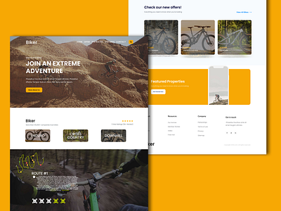 Bike agency landing page UI UX bikes branding figma graphic design landing page ui ux