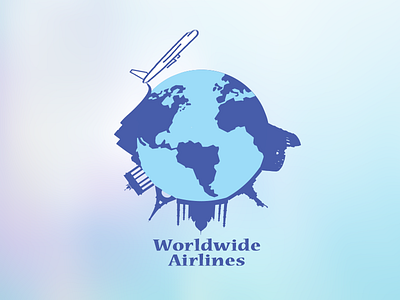 worldwide airlines logo design illustrator logo photoshop vector