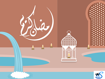 Ramadan Kareem with Water System candels design kareem lantern ramadan system water waterfall