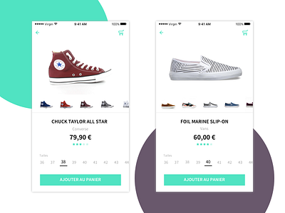 Mobile App Shoes Product Card app converse design ecommerce fashion ios mobile shoes shop ui ux vans