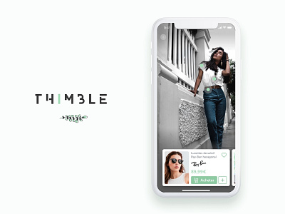 Thimble app branding design ecommerce fashion green ios logo mobile ui