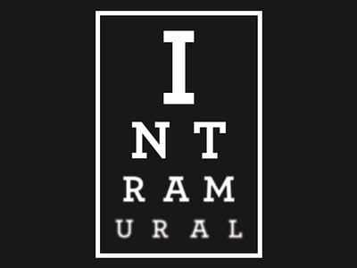 Intramural - "Eye Chart" Shirt Design archer band eye chart intramural minimal pop punk shirt