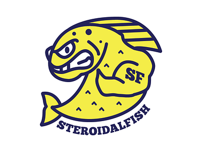 Steroidal Fish branding fish gaming illustration logo tough youtube