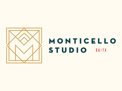 Monticello Studio art deco branding deco logo monticello san antonio studio texas type