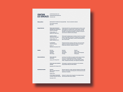 Resume cv grid layout resume typography
